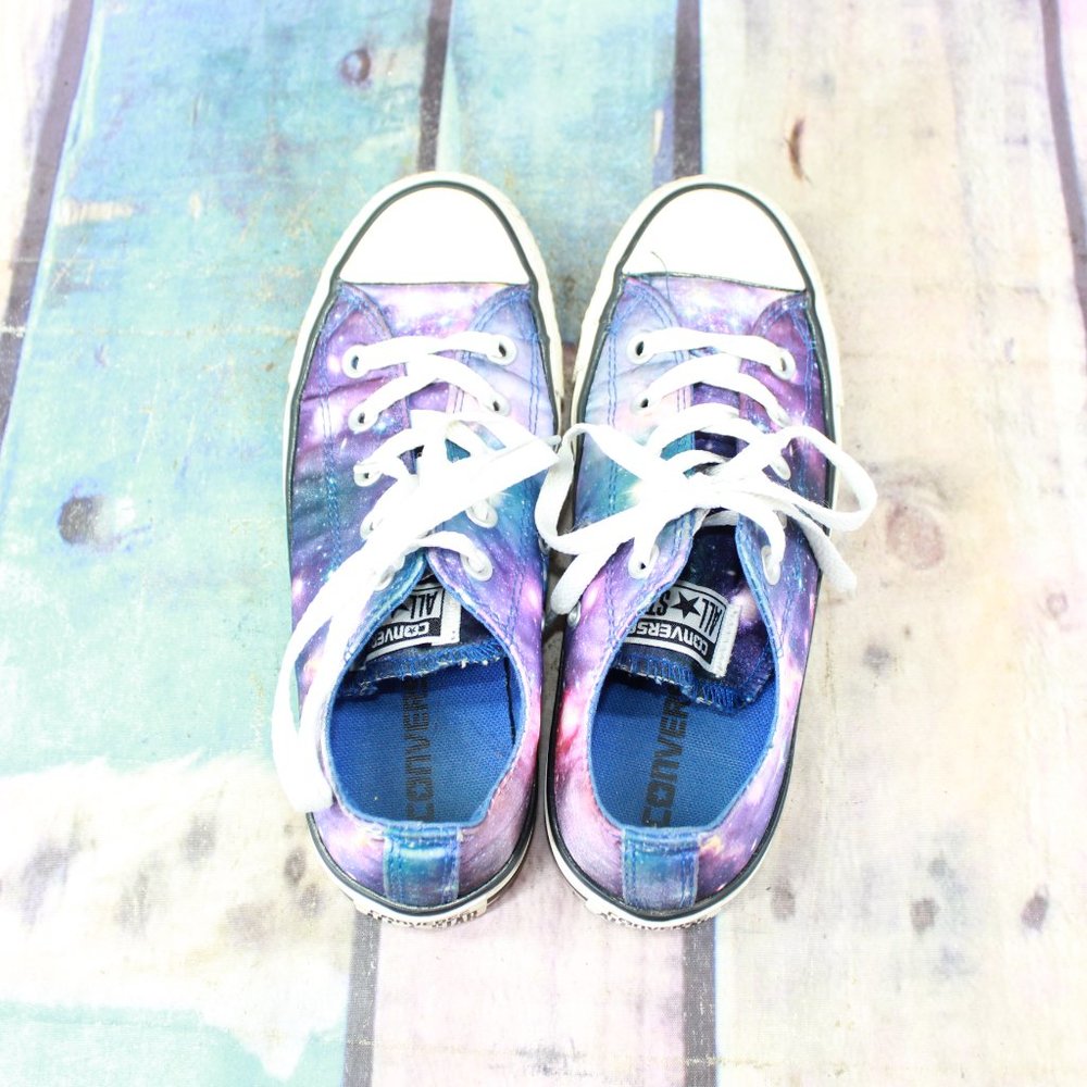 Converse All Star Low Satin Galaxy Midnight Lake Low Top Sneakers Size M 4 / L 6 - Picture 6 of 9